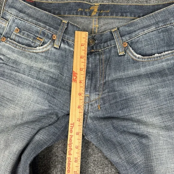 7 For All Mankind Dojo Bootcut Jeans Women's Size 29 Blue Low Rise Flare - Picture 8 of 10